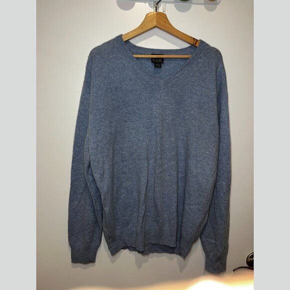 Jos. A. Bank Blue 100% Cashmere Blend V-Neck Pullover Sweater Men’s Size XL - Picture 1 of 7